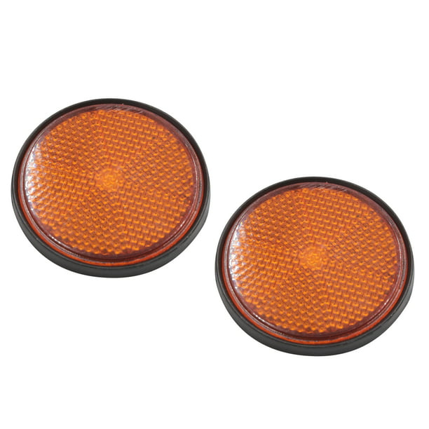 2Pcs Orange Round Reflector Plate Universal Fit for Motorcycle Dirt Pit Bike